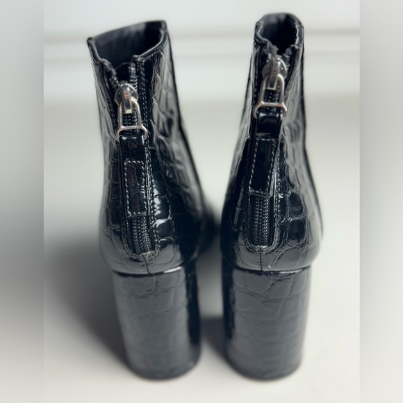 RAID Wynter heeled ankle boots in black croc size 6 - Picture 3 of 5